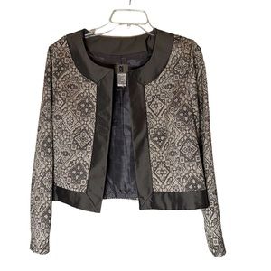 DJ Blazer Champagne with Diamond pattern and contrasting trim Size 12